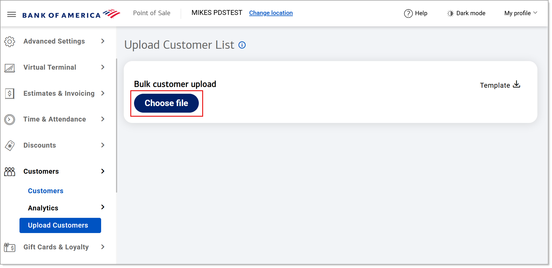 Choose file option