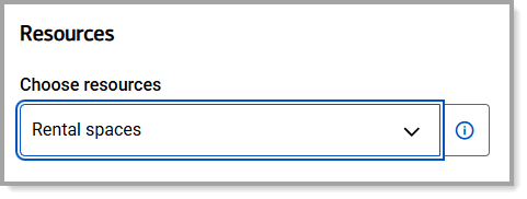 Resources selection dropdown