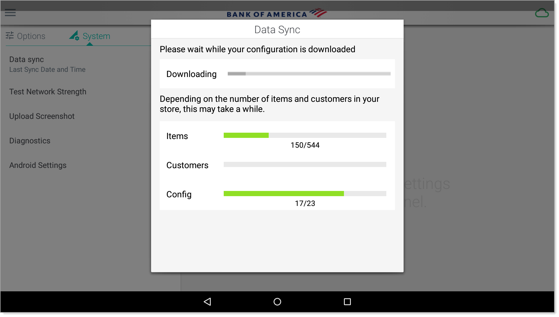 data sync downloading