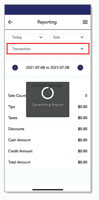 Transaction/Employee filter in Reporting