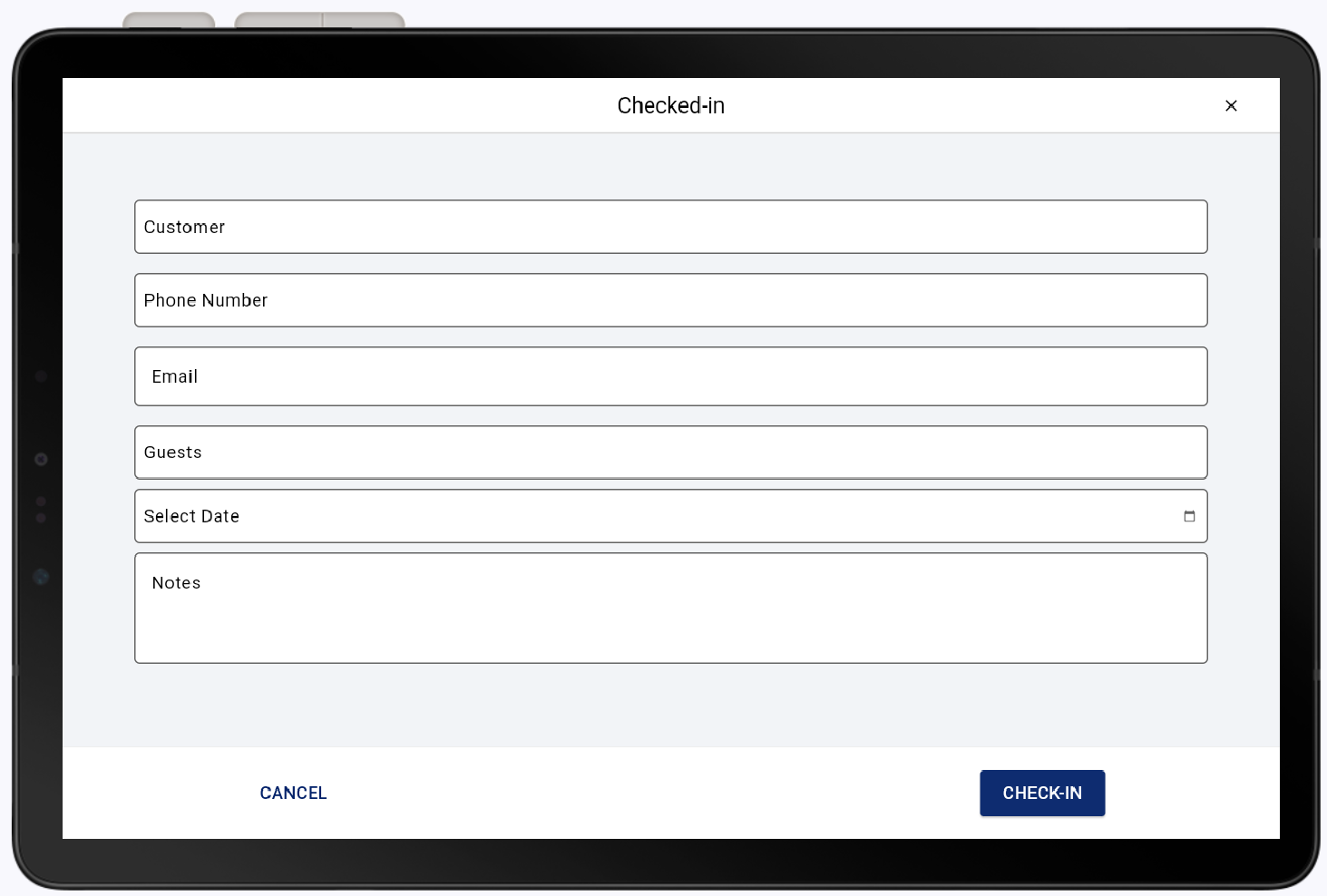 checked-in customer information