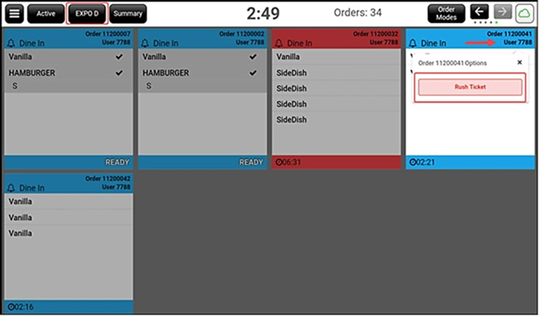 Rush ticket sample image