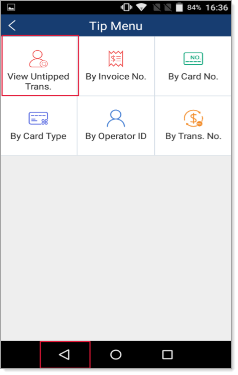 View Untipped Transactions option