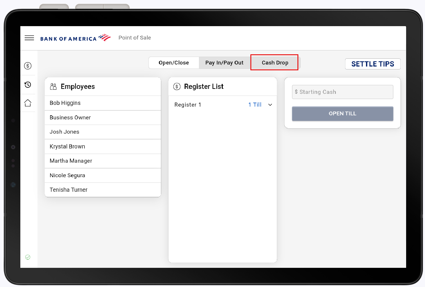 Cash Drop highlighted.