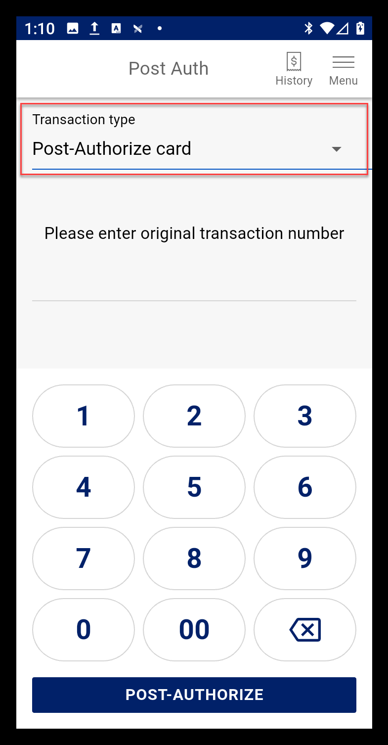 post-authorization transaction type