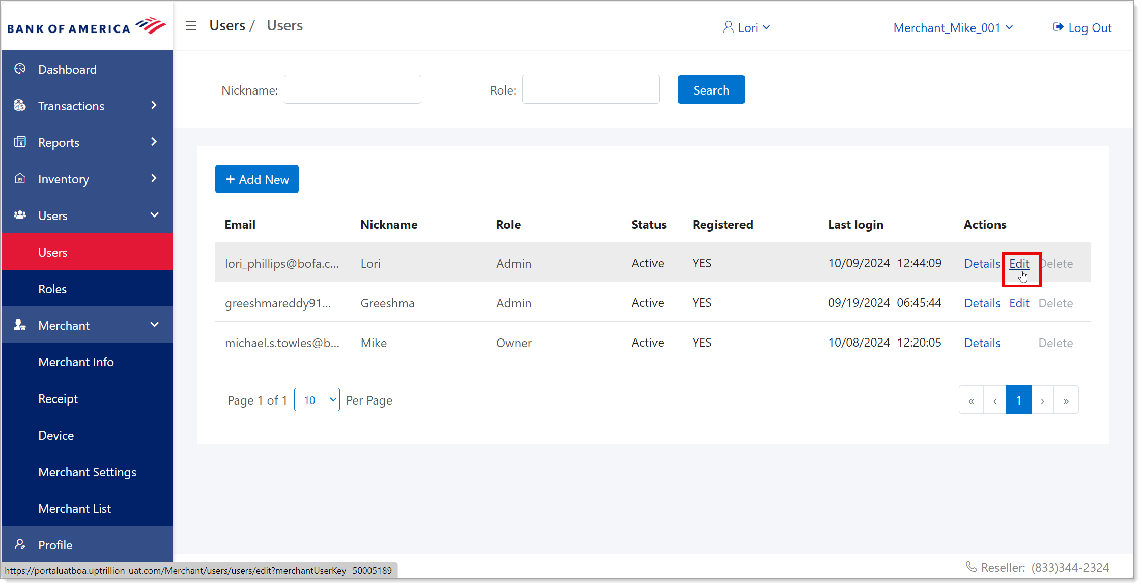 mpos user edit actions