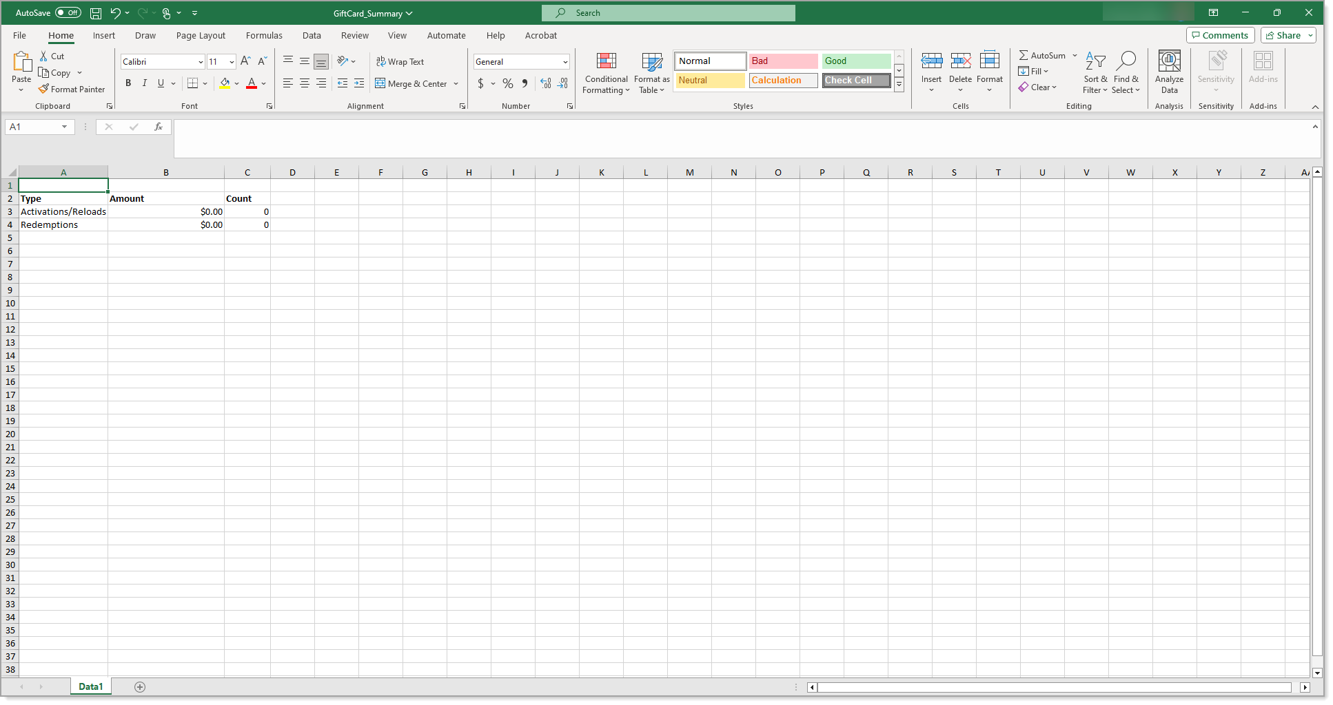 Sample report format