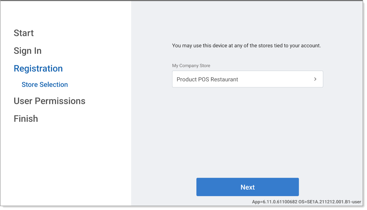 registration store selection