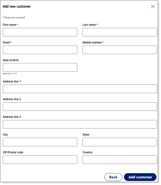 Add a new customer profile