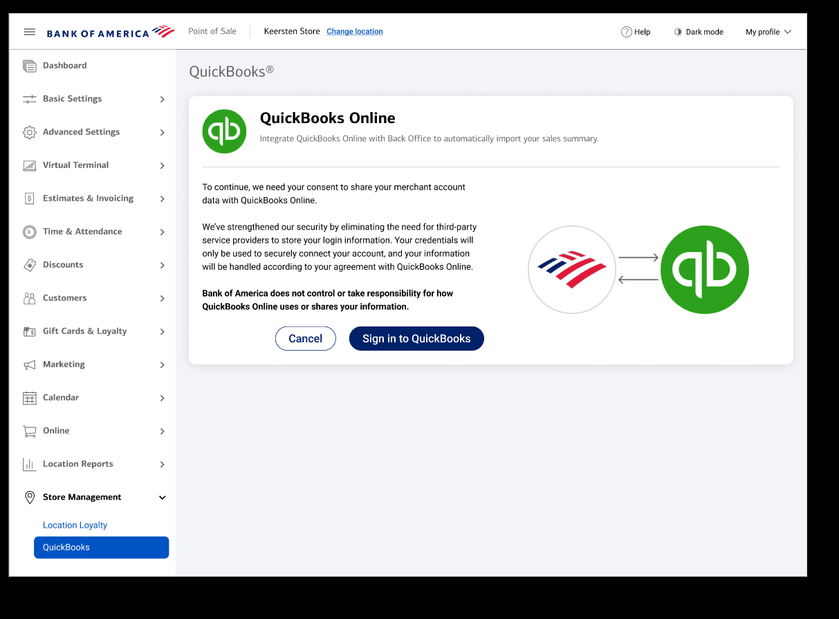 sign in to Quickbooks