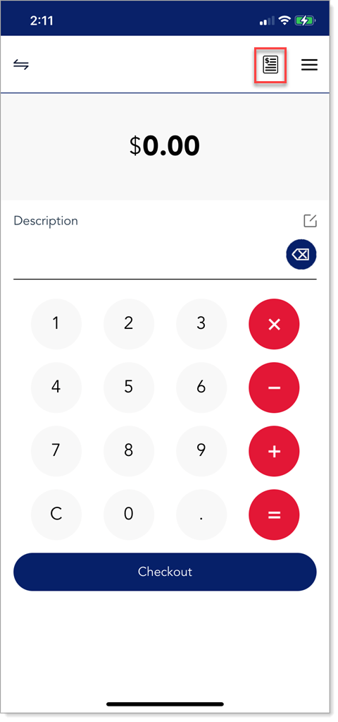 transactions and orders icon selected