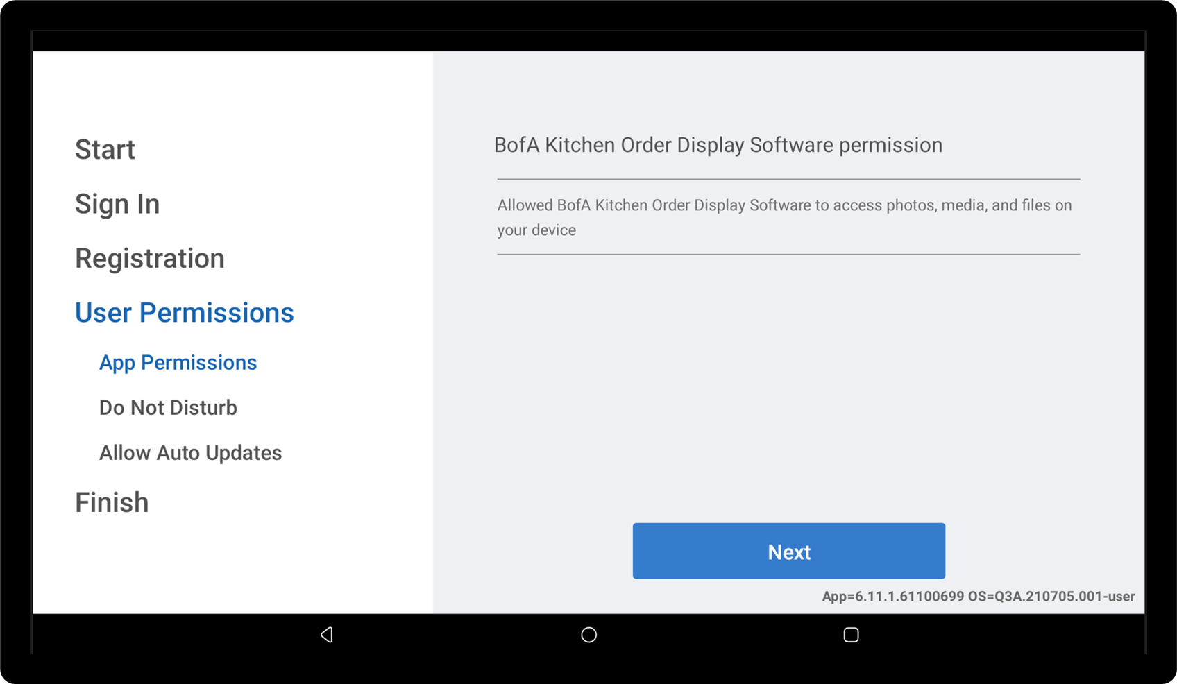 registration order display software permissions