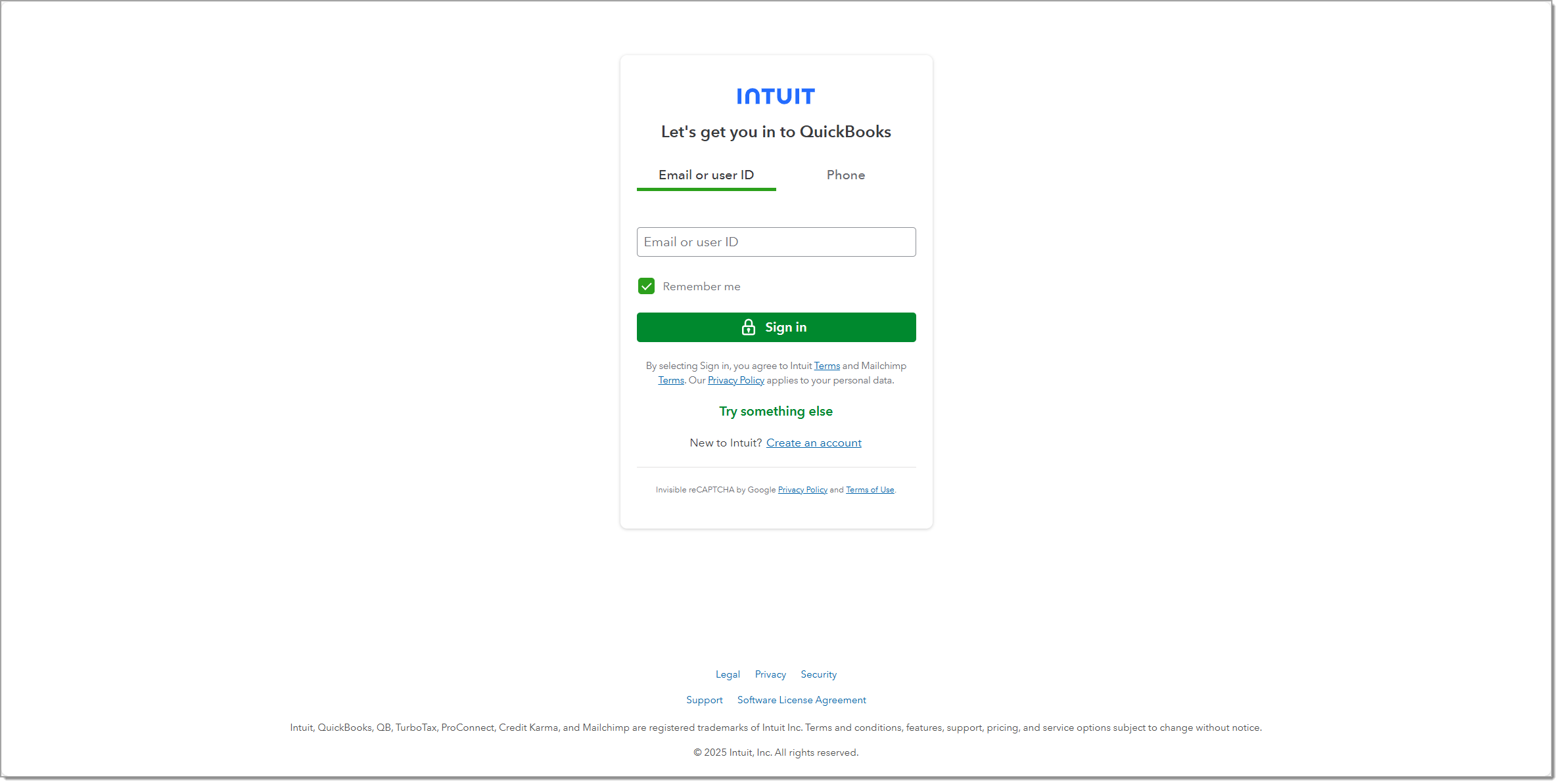 Intuit sign in
