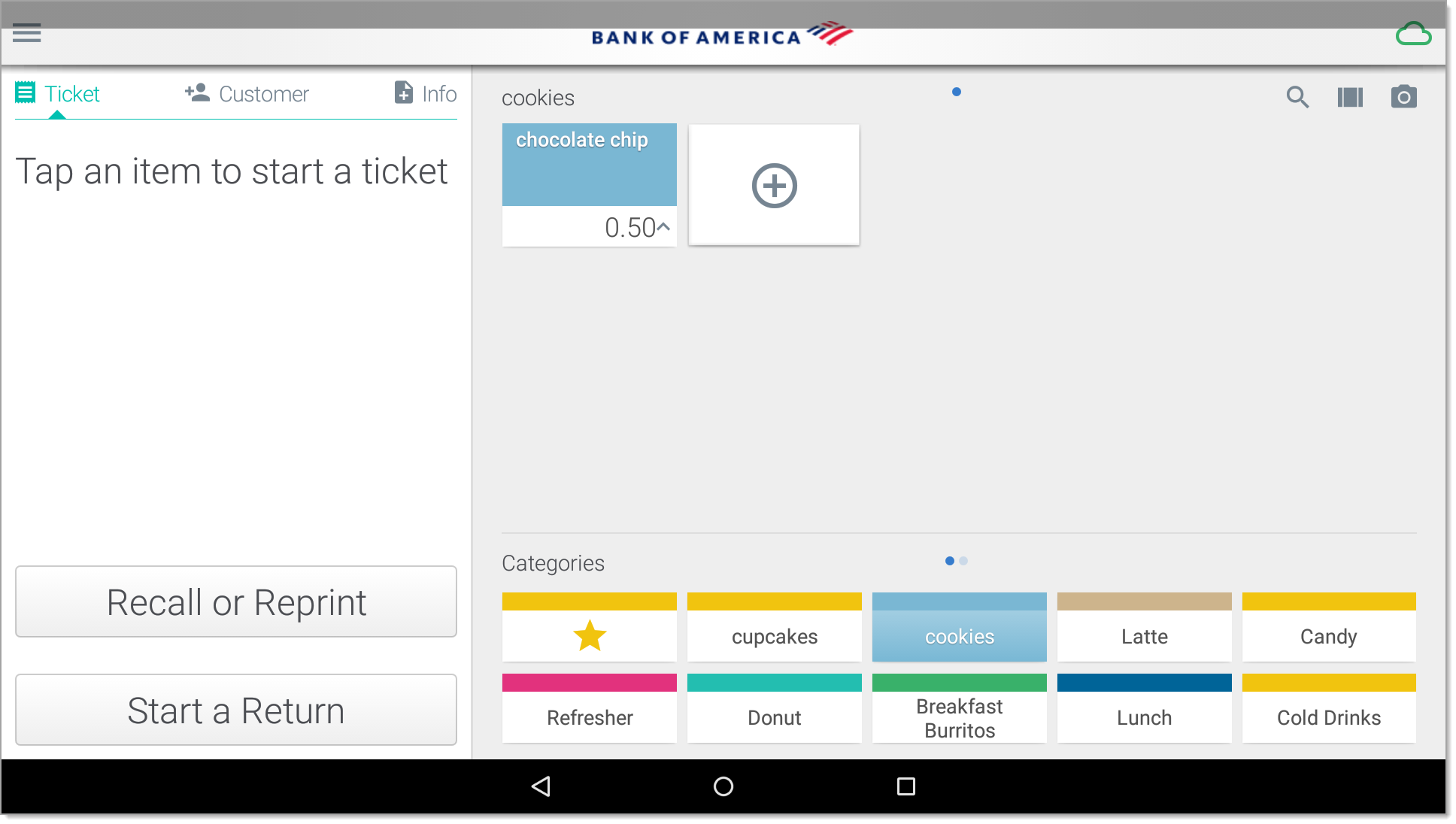 Home page with items displayed