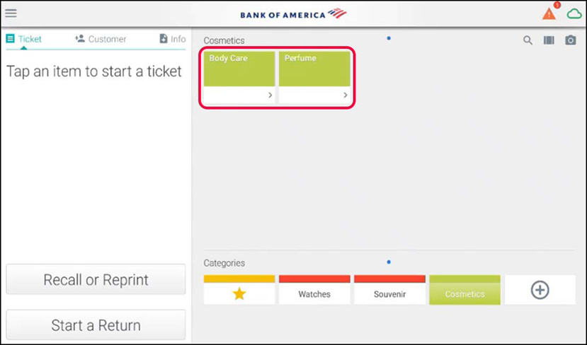 Categories and subcategories POS