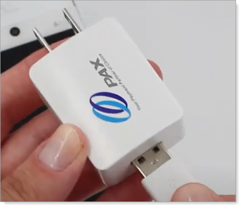 USB connection to the AC power adapter