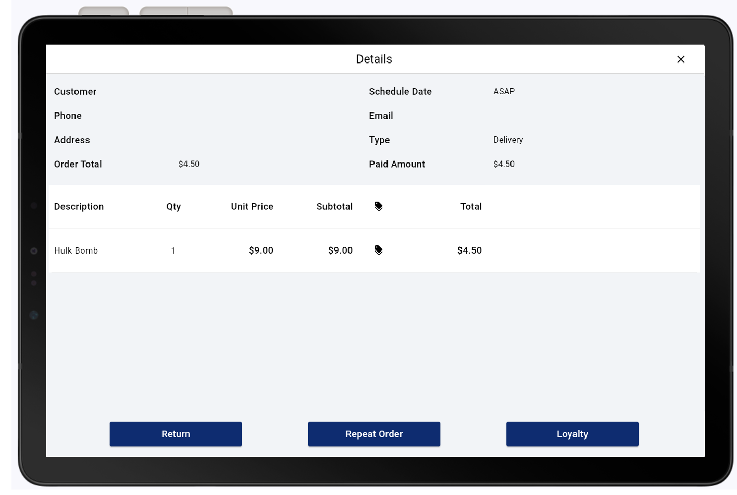 order details
