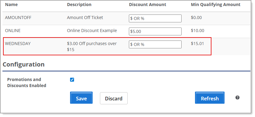 Sample discount appearing in list after refreshing screen.