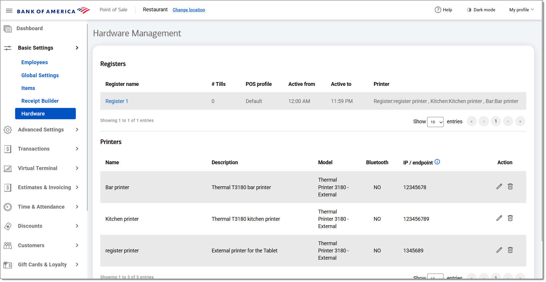 Hardware Management under Hardware in the Navigation menu.