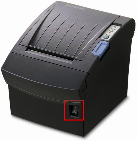 power switch on the thermal printer