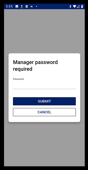 enter manager password