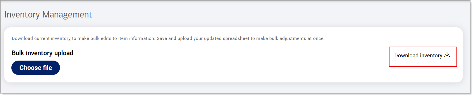 Download inventory option