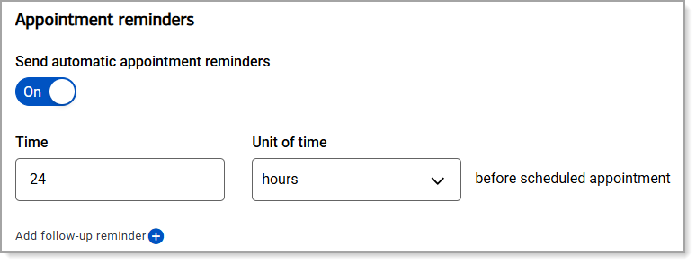 Appointment reminder notification setting option