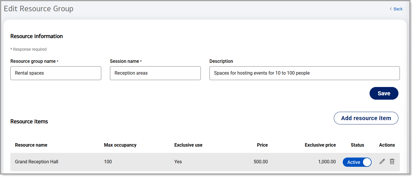 Edit Resource window