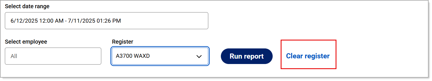 Clear register function