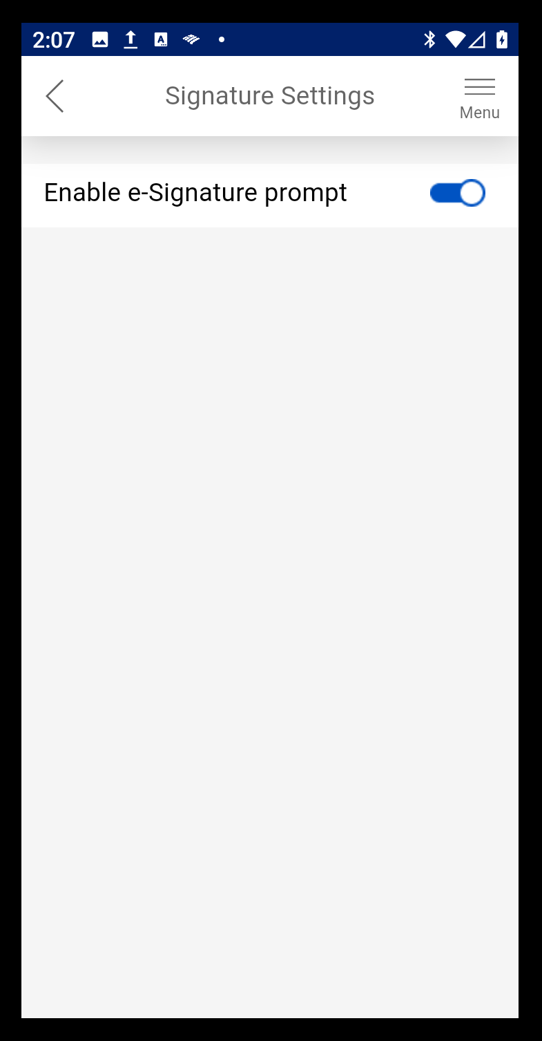 signature settings enabled