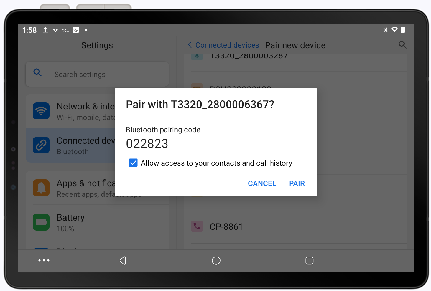 pair the scanner