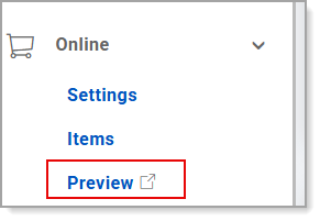 Preview option in the Online settings dropdown
