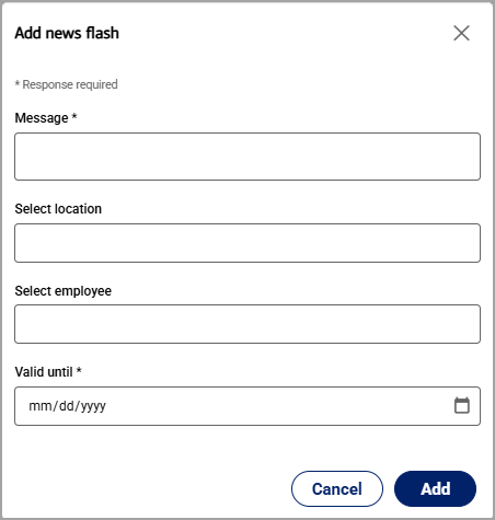News Flash details fields