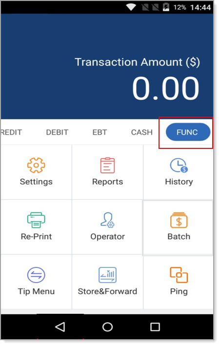payments app v5 FUNC tab