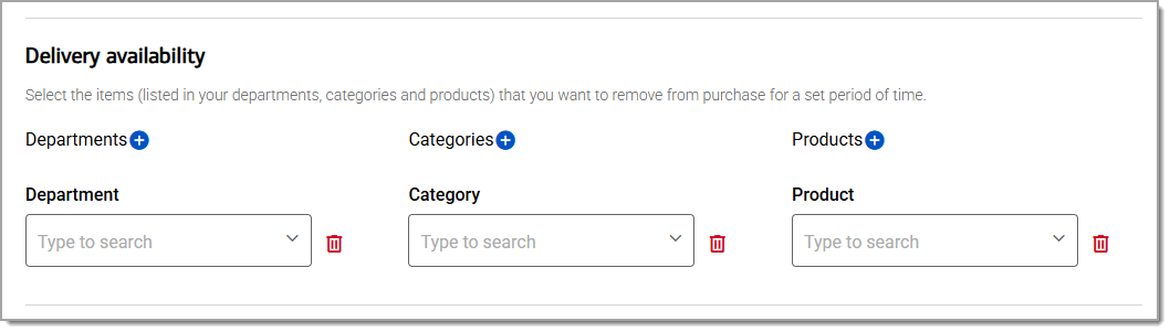 delivery availability options