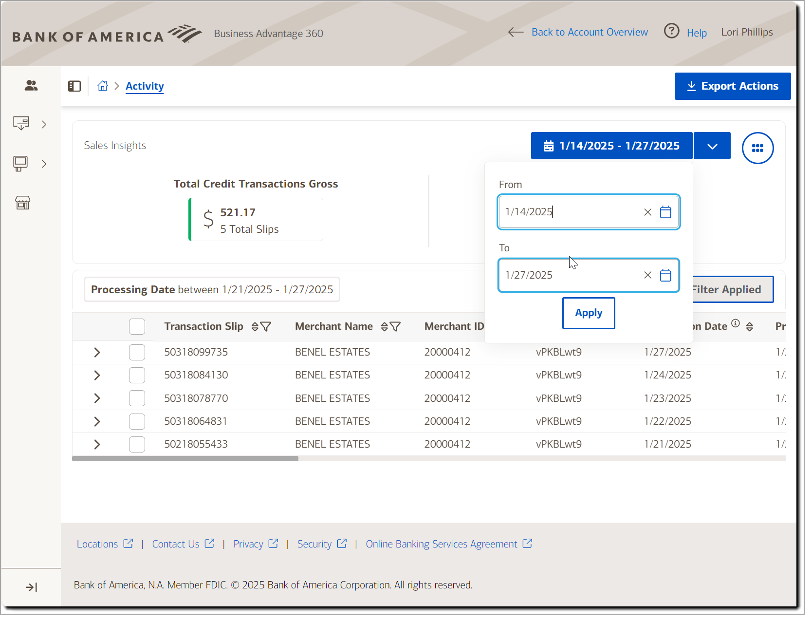 date range selection custom range