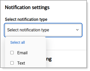 Customer notification method settings