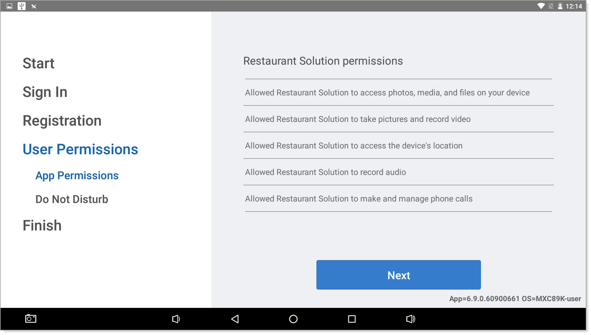 accept app permissions