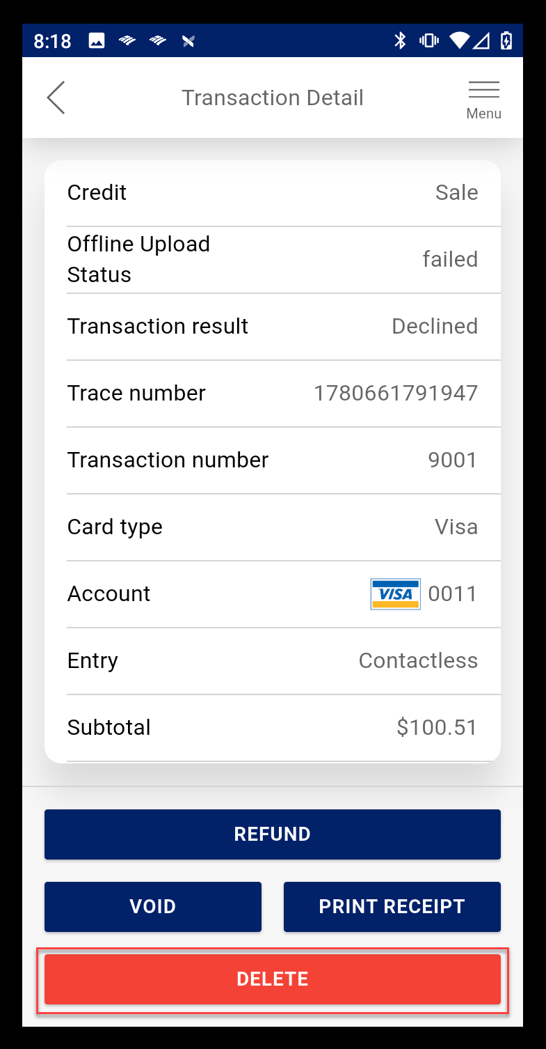 delete failed transactions