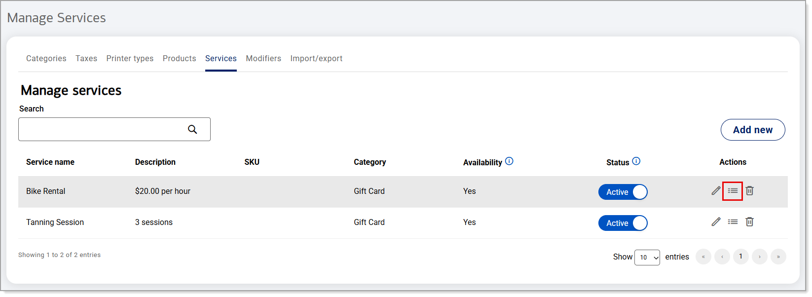 Service Add-on icon