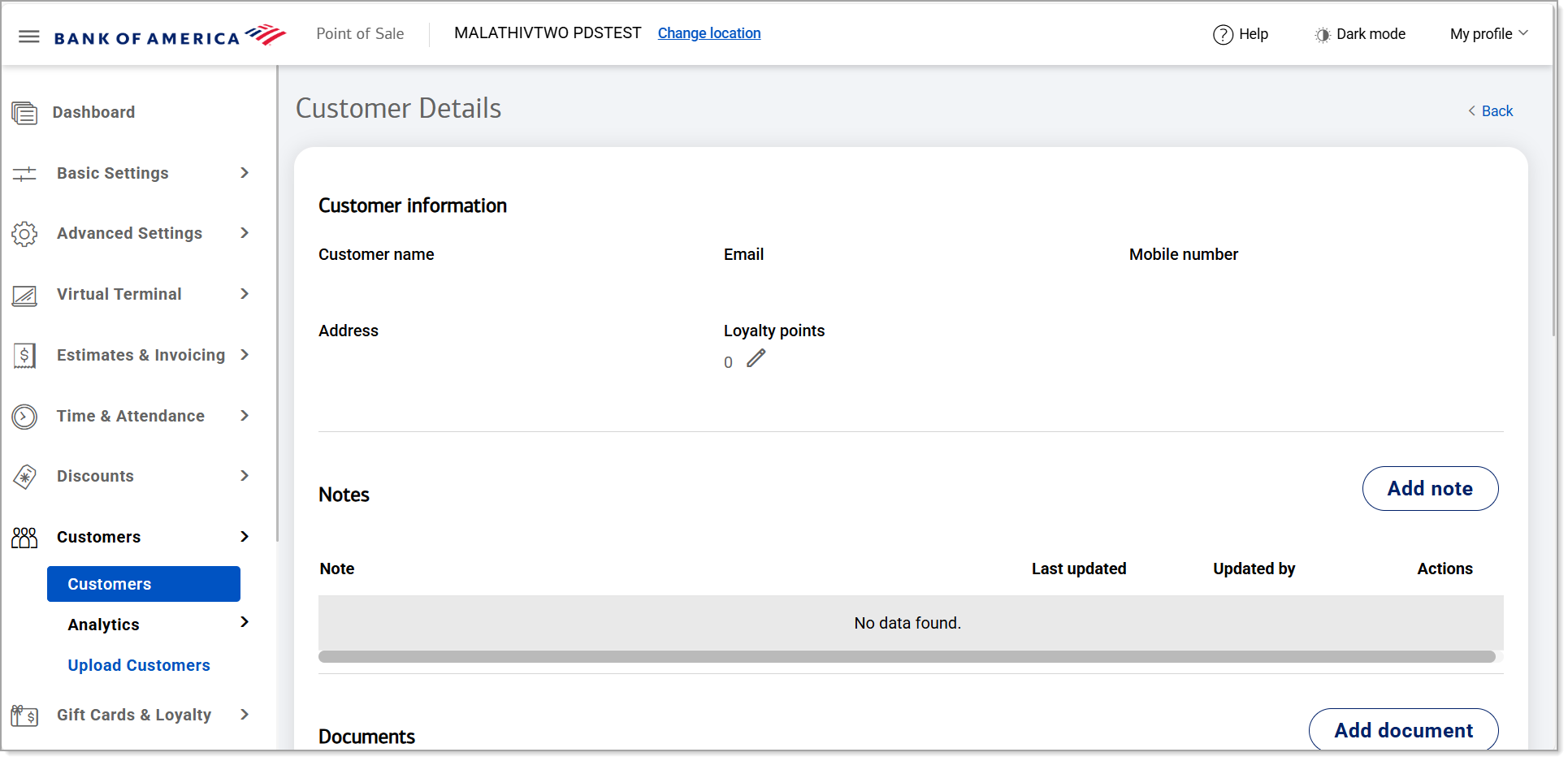customer details page
