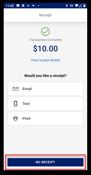 Transaction receipt options