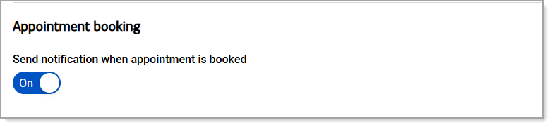 Appointment booking notification setting option