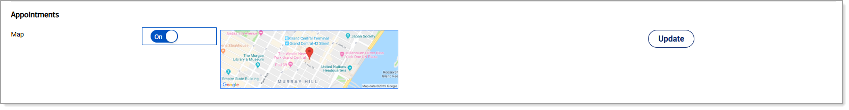Appointments Map options enabled.