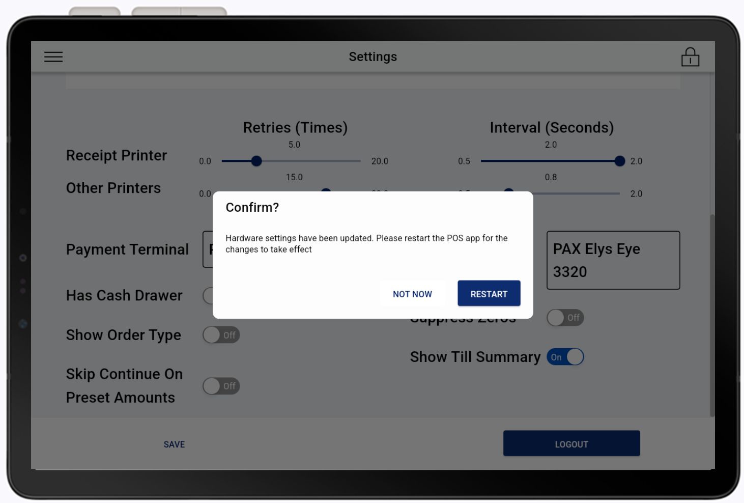 restart app