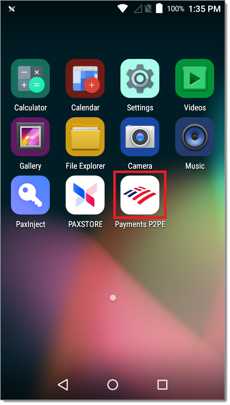 Main screen with app icons