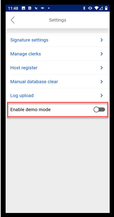 enter demo mode