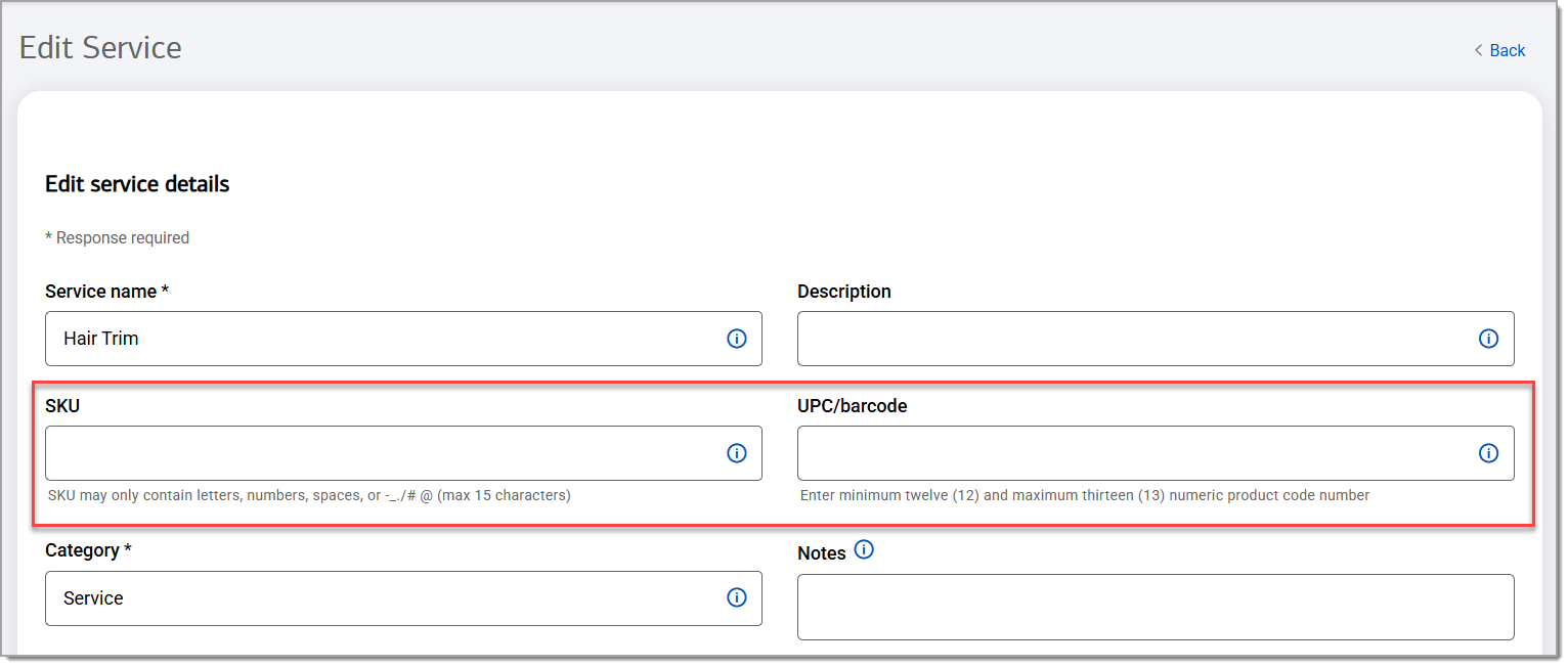 service sku or upc/barcode