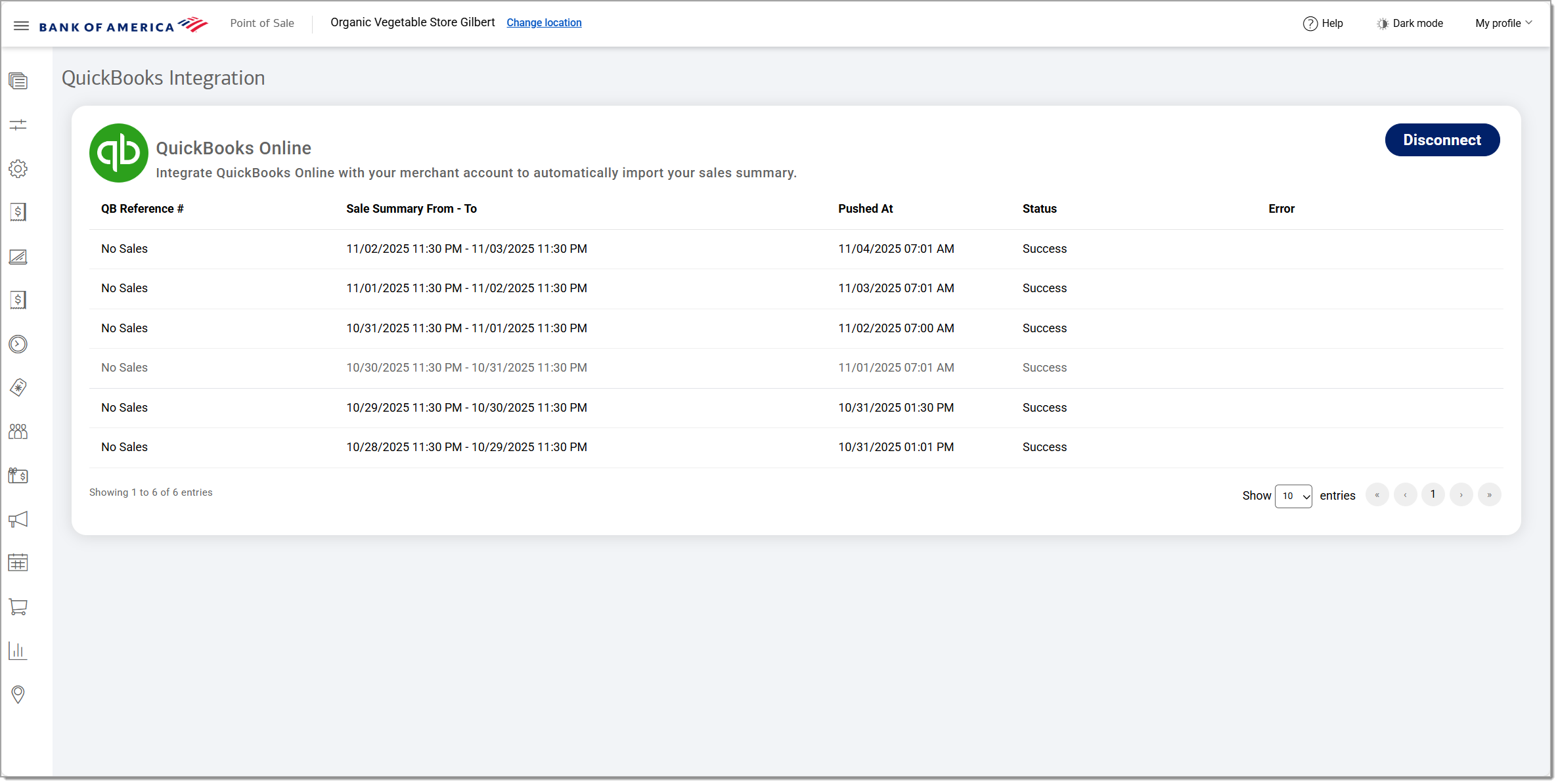 status of data transfer to Intuit