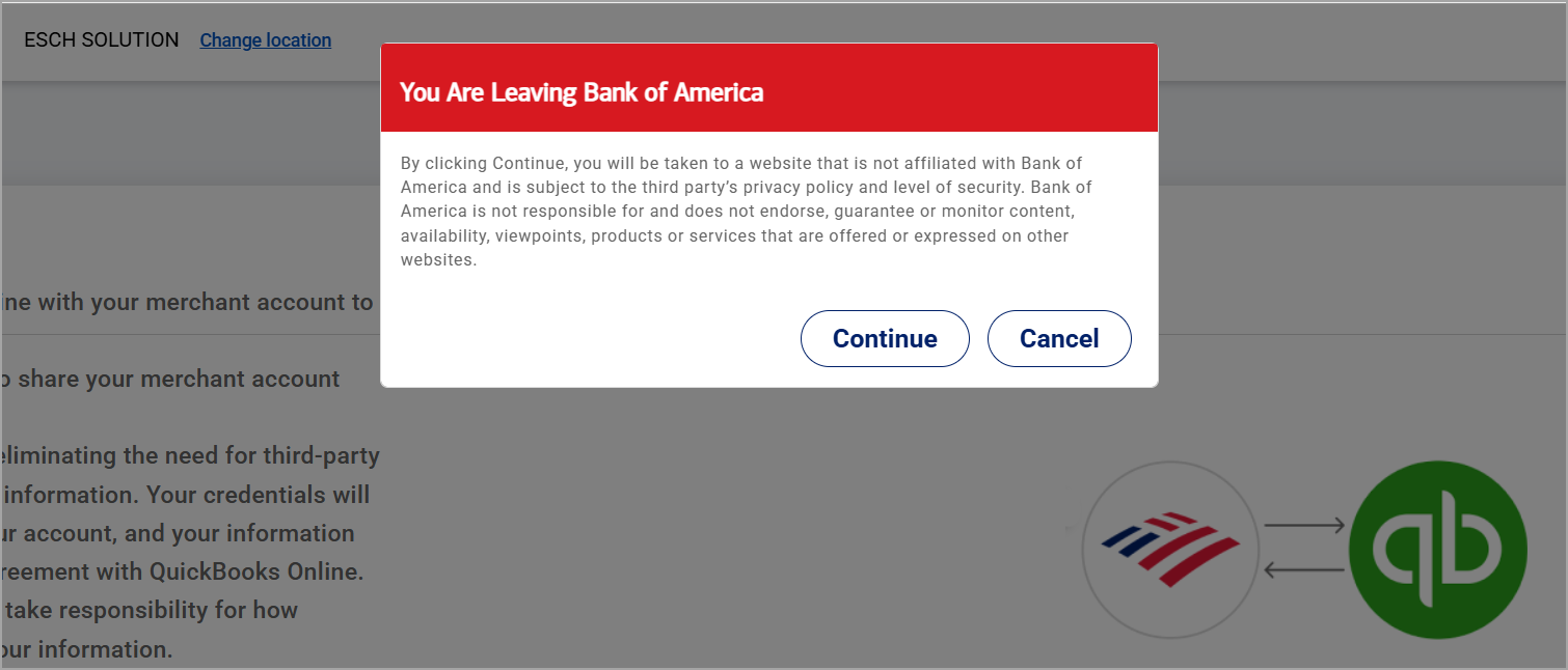 Click continue to redirect